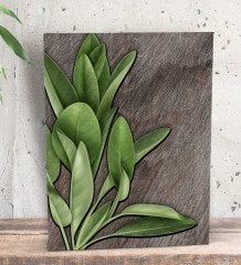 BK Gift Green Plant Tasarımlı Dekoratif Mini Kanvas Tablo 15x20cm-4