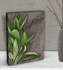 BK Gift Green Plant Tasarımlı Dekoratif Mini Kanvas Tablo 15x20cm-4
