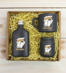 BK Gift Kişiye Özel İsimli DTF Best Friend Temalı Antrasit Kahve Fincanı & Kolonya & Mum Hediye Seti-4, Arkadaşa Hediye, Doğum Günü Hediyesi