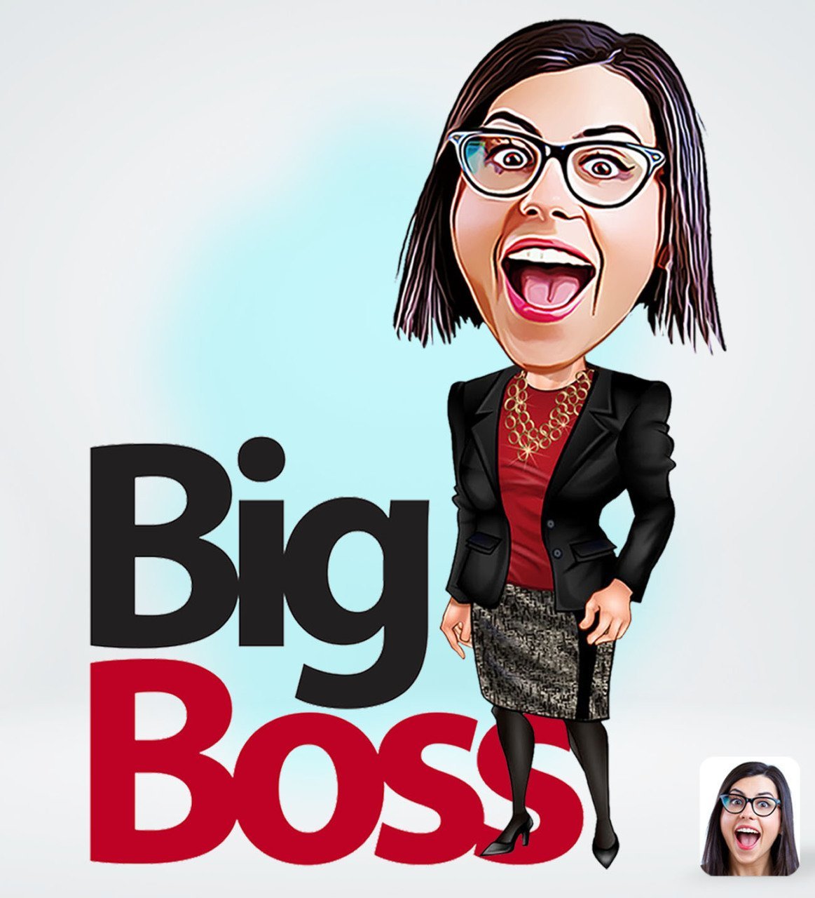 Kişiye Özel Kadın Big Boss Karikatürlü Sosyal Medya Dijital Profil Fotoğrafı - Model 2