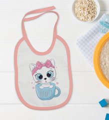 BK Kids Kişiye Özel Pembe Bebek Mama Önlüğü - Model 118