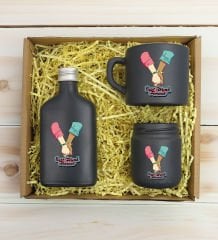 BK Gift Kişiye Özel İsimli DTF Best Friend Temalı Antrasit Kahve Fincanı & Kolonya & Mum Hediye Seti-5, Arkadaşa Hediye, Doğum Günü Hediyesi