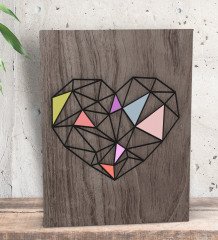 BK Gift Kalp Tasarımlı Dekoratif Mini Kanvas Tablo 15x20cm-1