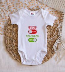 BK Kids Uyku Off Tasarımlı Beyaz Bebek Body Zıbın-1