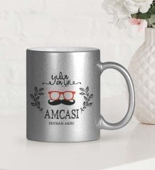 Kişiye Özel Yılın En İyi Amcası Gümüş Yaldızlı Kupa Bardak
