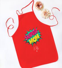 BK Gift Kişiye Özel İsimli Anneler Günü Tasarımlı Kırmızı Mutfak Önlüğü, Aşçı Önlüğü, Şef Önlüğü, Anneye Hediye-19