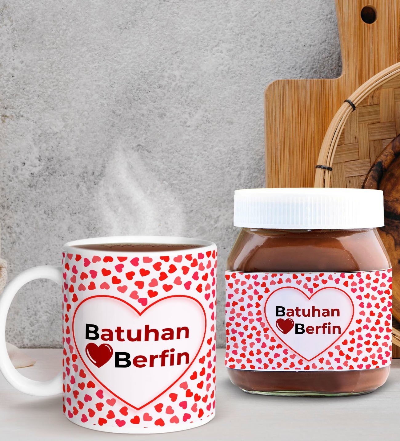 BK Gift Sevgiliye Özel Kupa ve Nutella 400gr. Hediye Seti, Sevgiliye Hediye, Sevgililer Günü Hediye, Doğum Günü Hediyesi-5