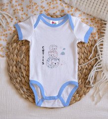 BK Kids Cuties Tasarımlı Mavi Bebek Body Zıbın-1
