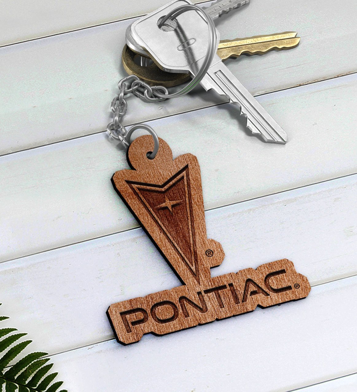 Pontiac Logolu Ahşap Anahtarlık-1