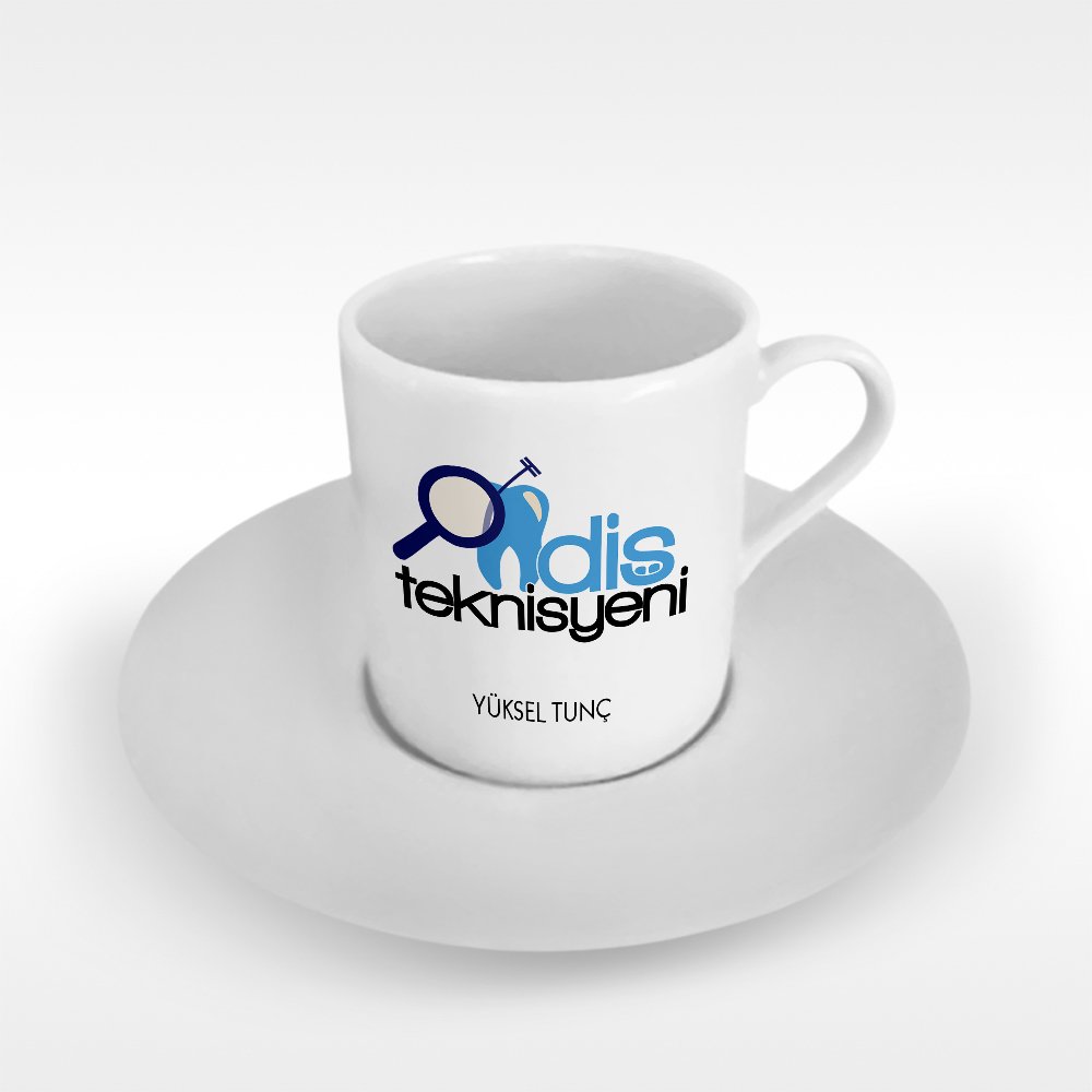 Kişiye Özel Mesleki Diş Teknisyeni Türk Kahvesi Fincanı