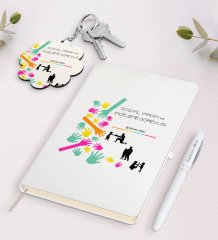 Kişiye Özel Sosyal Yardım Ve İnceleme Görevlisi Beyaz Defter Kalem Ve Anahtarlık Hediye Seti-2