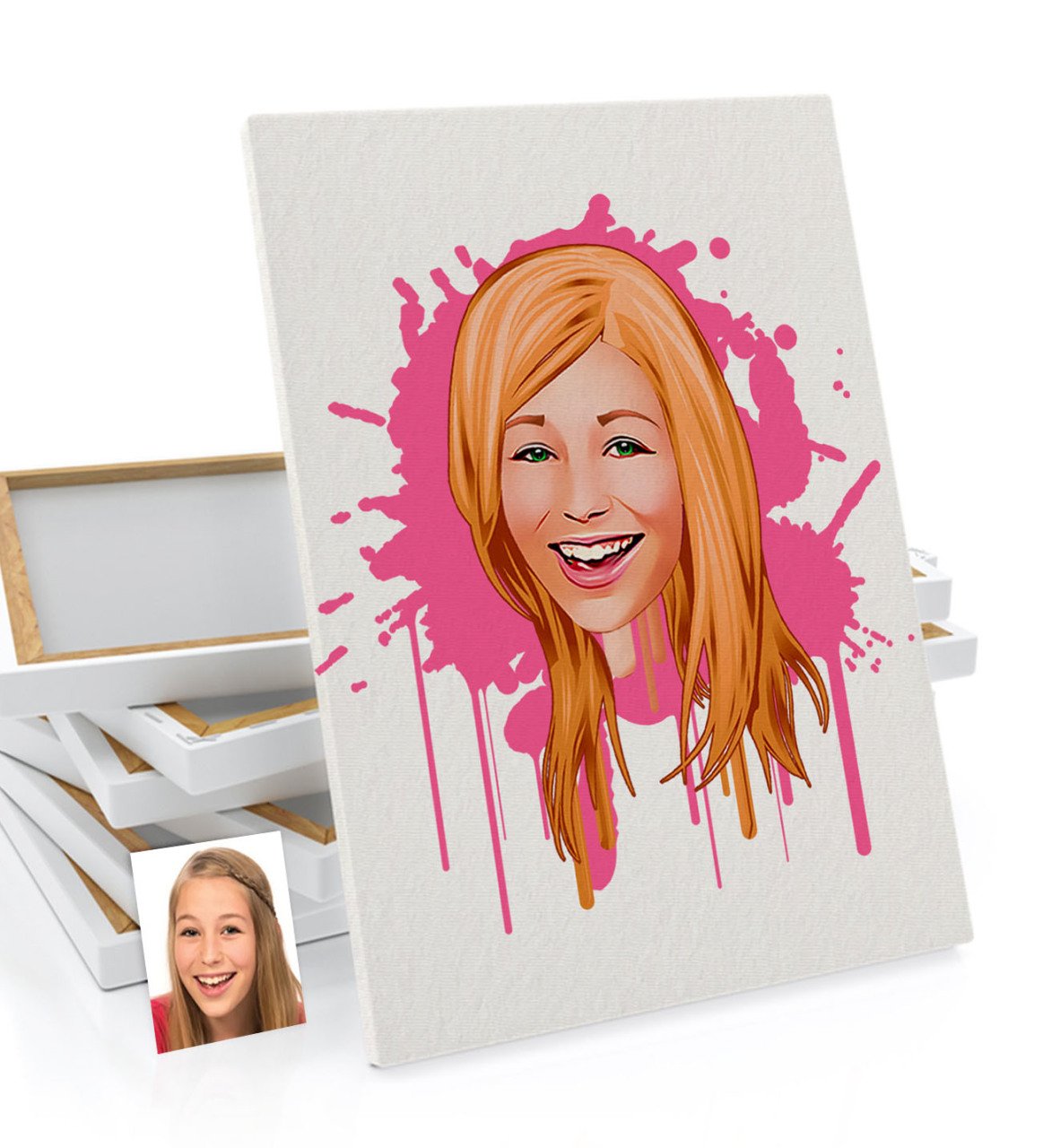 Kişiye Özel Kadın Karikatürlü Kanvas Tablo (50 x 70 cm.) 31