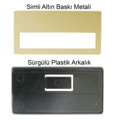 SPX Logi Sürgülü Metal Yaka İsimliği (simli altın)
