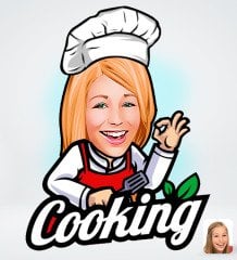 Kişiye Özel Kadın Chef Karikatürlü Sosyal Medya Dijital Profil Fotoğrafı - Model 14