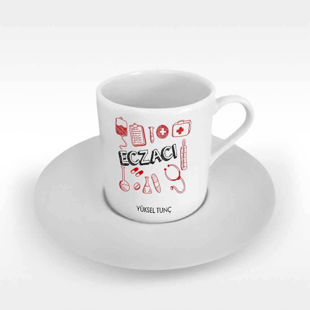 Kişiye Özel Mesleki Eczacı Türk Kahvesi Fincanı