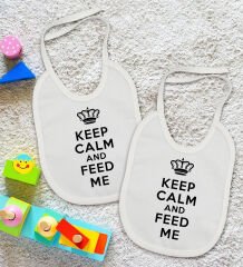 BK Kids Keep Calm Tasarımlı 2’li Beyaz Mama Önlüğü-1