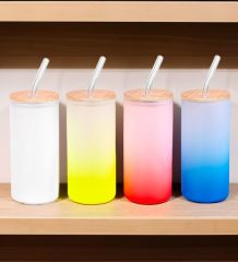 BK Gift İsimli Fotoğraflı Mavi Renk Pipetli Buzlu Cam Bardak 600ml - 1, Arkadaşa Hediye, Doğum Günü Hediyesi