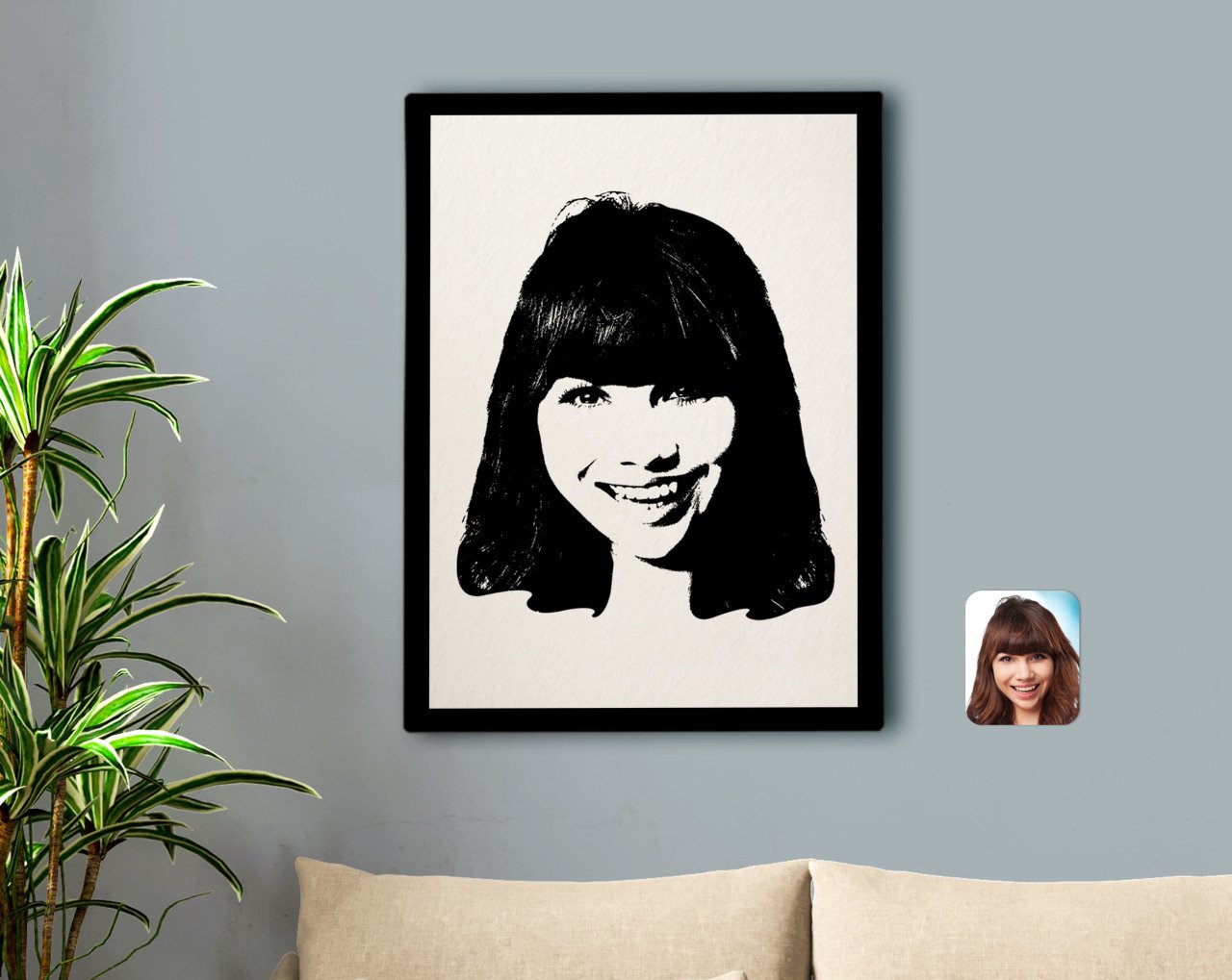 Kişiye Özel Kadın Silüet Kanvas Tablo 50x70cm-1A