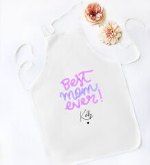 BK Gift Kişiye Özel İsimli Anneler Günü Tasarımlı Beyaz Mutfak Önlüğü, Aşçı Önlüğü, Şef Önlüğü, Anneye Hediye-14