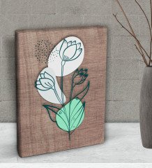 BK Gift Minimal Çiçekler Tasarımlı Dekoratif Mini Kanvas Tablo 15x20cm-2