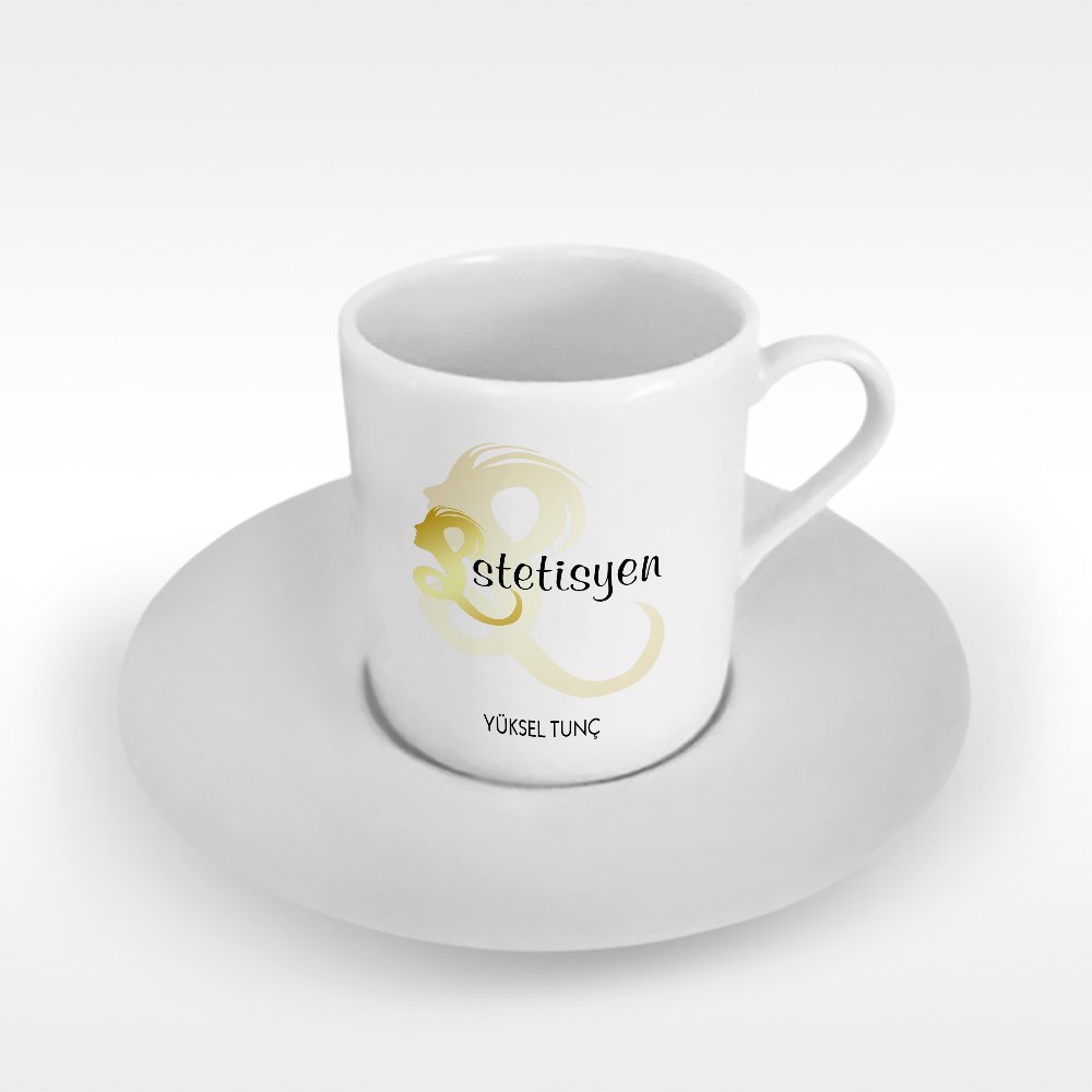 Kişiye Özel Mesleki Estetisyen Türk Kahvesi Fincanı - 1