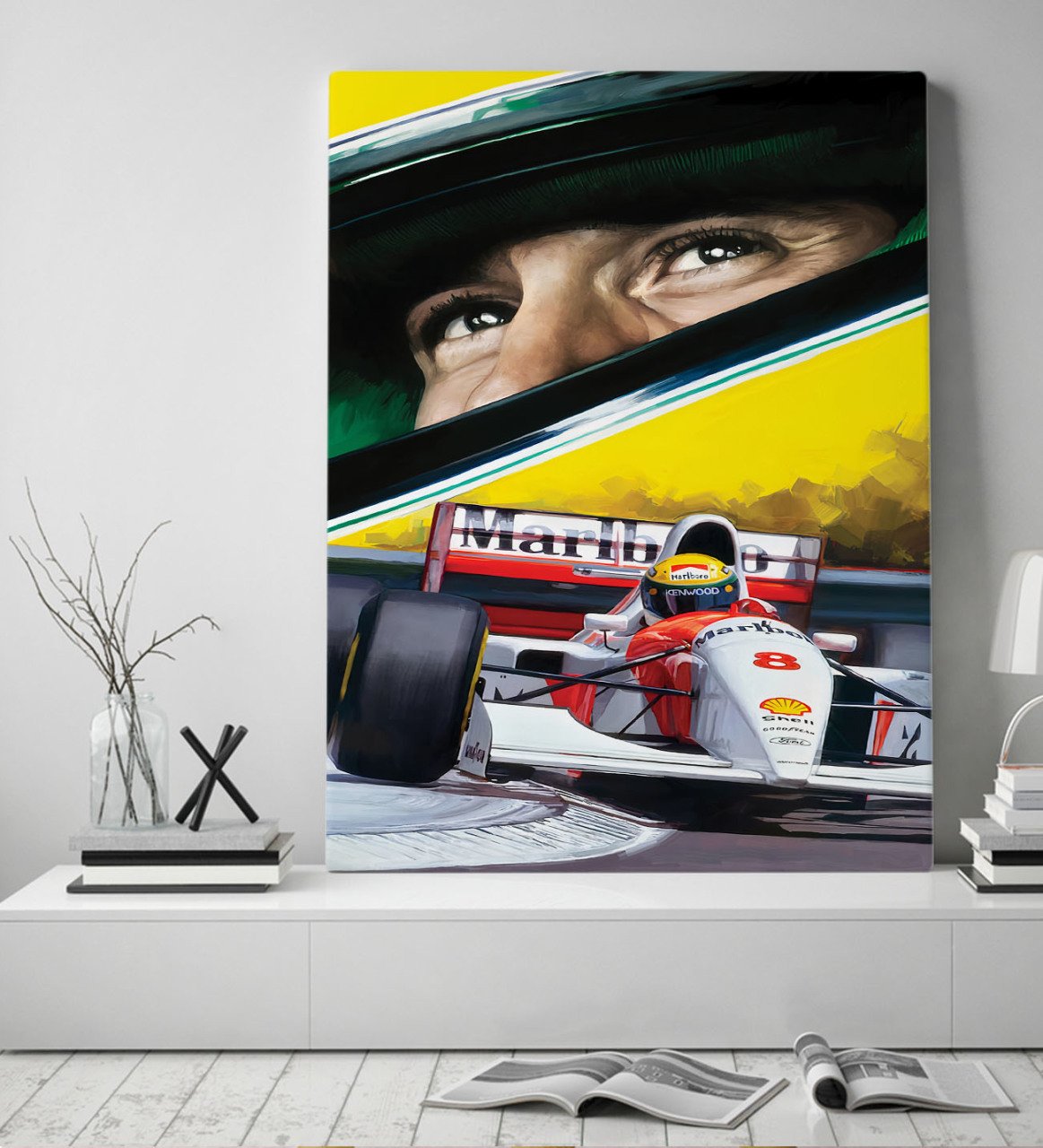 BK Gift F1 Ayrton Senna Tasarımlı Kanvas Tablo 50x70cm-1