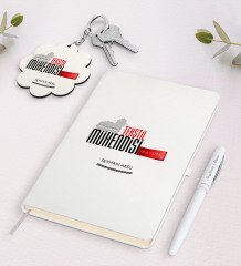 Kişiye Özel Tekstil Mühendisi Beyaz Defter Kalem Ve Anahtarlık Hediye Seti-3