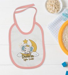 BK Kids Kişiye Özel Pembe Bebek Mama Önlüğü - Model 131