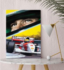 BK Gift F1 Ayrton Senna Tasarımlı Kanvas Tablo 30x50cm-1