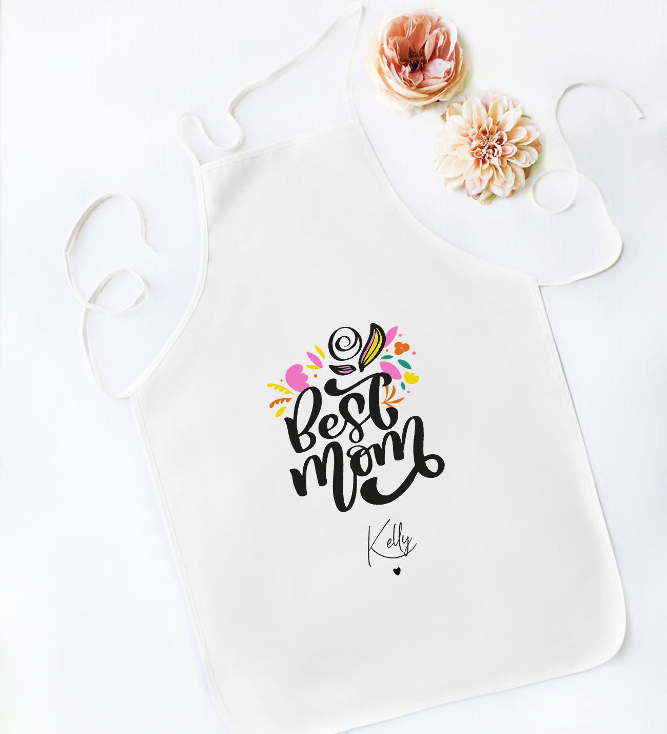 BK Gift Kişiye Özel İsimli Anneler Günü Tasarımlı Beyaz Mutfak Önlüğü, Aşçı Önlüğü, Şef Önlüğü, Anneye Hediye-17