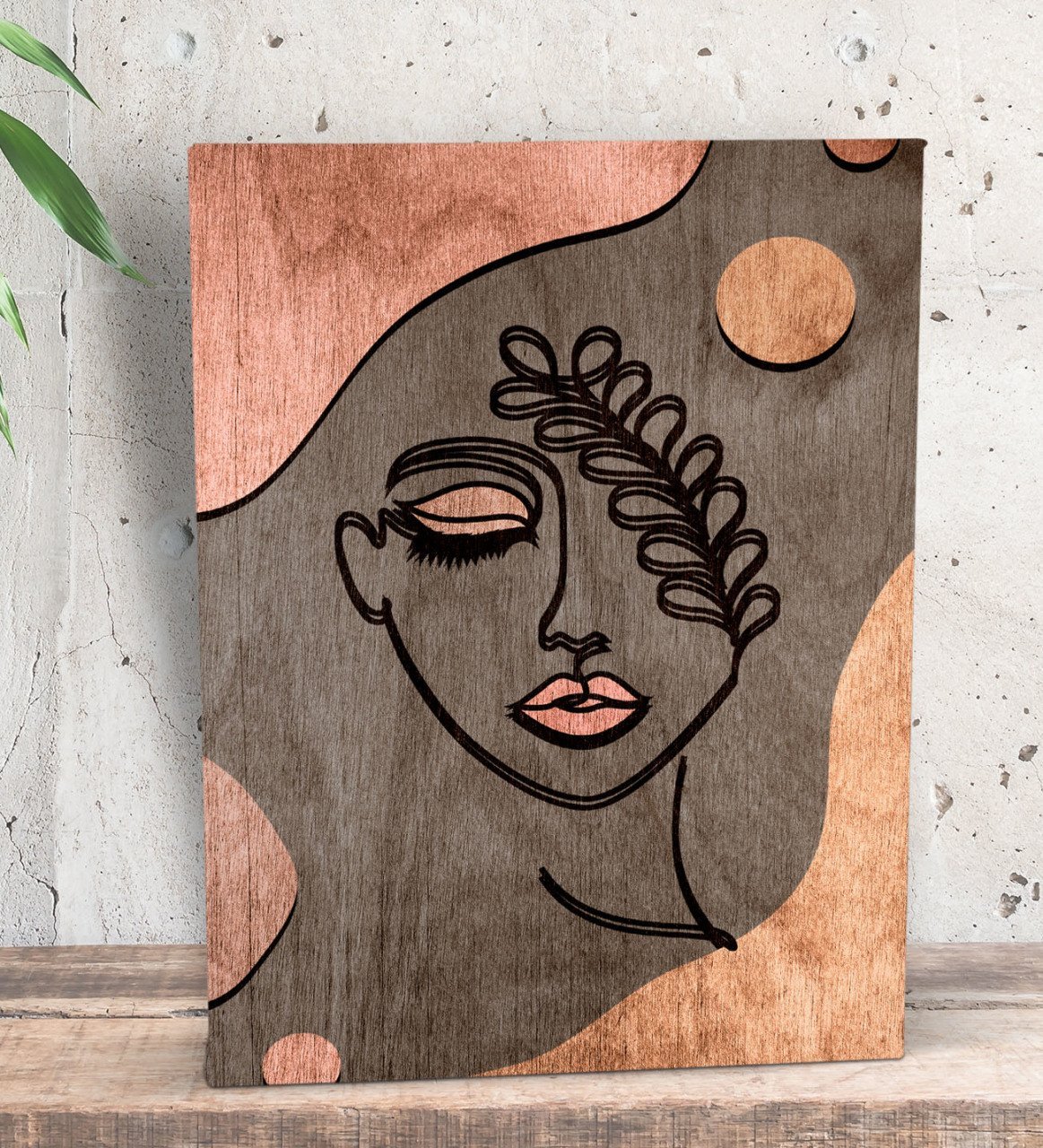 BK Gift Minimalist Woman Tasarımlı Dekoratif Mini Kanvas Tablo 15x20cm-1