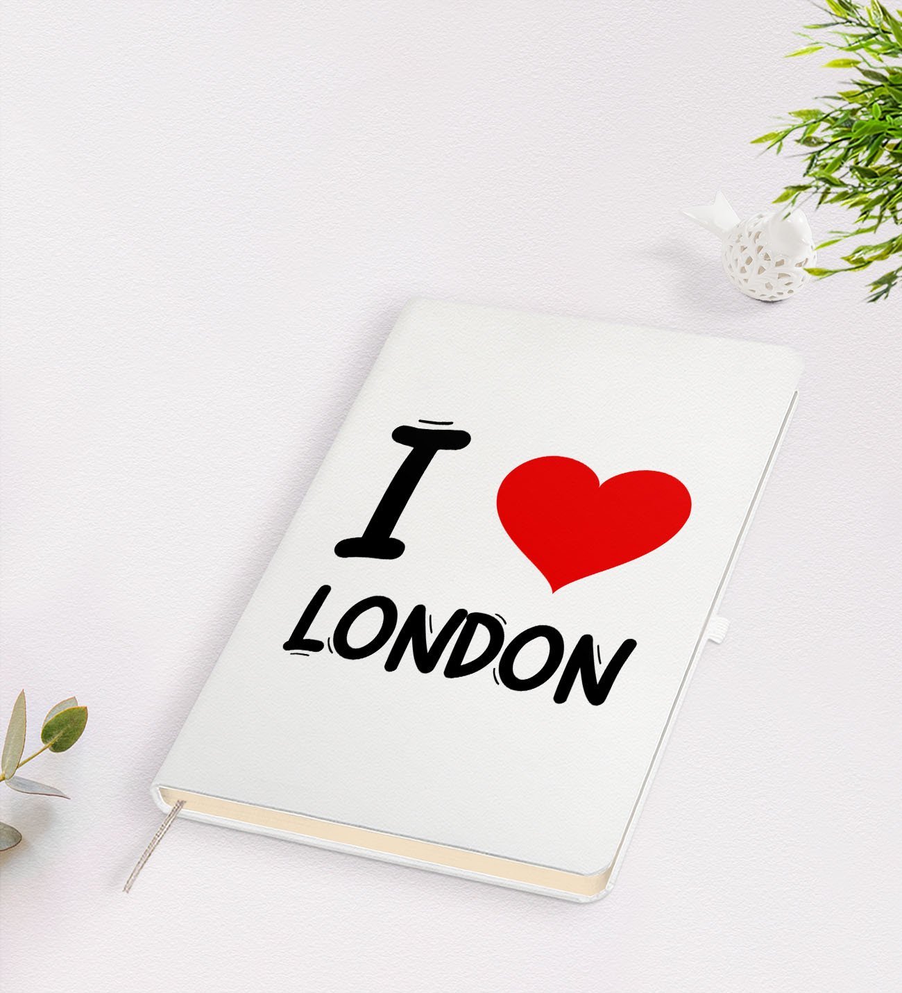 BK Gift I Love London Tasarımlı Beyaz Defter - Model 1