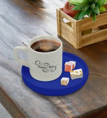 Kişiye Özel Mavi Sunum Tabaklı İsimli Türk Kahvesi Fincanı Model 3