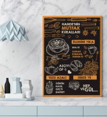 Kişiye Özel Mutfak Kuralları Kanvas Tablo (50 x 70 cm.)