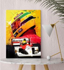 BK Gift F1 Ayrton Senna Tasarımlı Kanvas Tablo 30x50cm-2