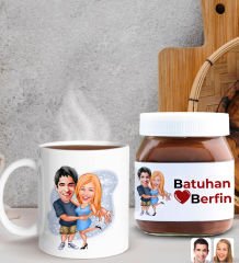 BK Gift Sevgiliye Özel Karikatürlü Kupa ve Nutella 400gr. Hediye Seti, Sevgiliye Hediye, Sevgililer Günü Hediye, Doğum Günü Hediyesi-10