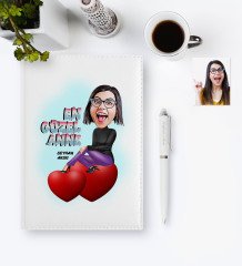 Kişiye Özel En Güzel Anne Karikatür 2023 Deri Ajanda & Kalem Hediye Seti