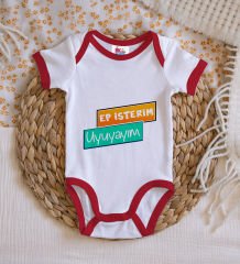BK Kids Ep İsterim Tasarımlı Kırmızı Bebek Body Zıbın-3