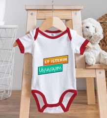 BK Kids Ep İsterim Tasarımlı Kırmızı Bebek Body Zıbın-3