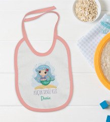 BK Kids Kişiye Özel Pembe Bebek Mama Önlüğü - Model 144