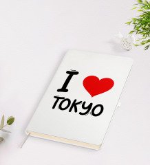 BK Gift I Love Tokyo Tasarımlı Beyaz Defter - Model 1