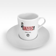 Kişiye Özel Mesleki Gazeteci Türk Kahvesi Fincanı