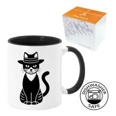 Sublimasyon Porselen Sapı ve İçi Siyah Kupa - Kutulu