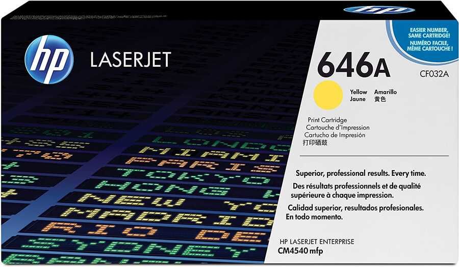 HP CF032A (646A) Sarı Orjinal Toner - LaserJet CM4540 (T12422)
