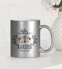 Kişiye Özel Yılın En İyi Kardeşi Gümüş Yaldızlı Kupa Bardak - 2