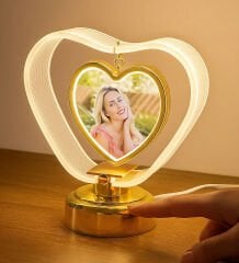 BK Gift Kişiye Özel Fotoğraflı Ledli Aşk Çemberi Fotoğraflı Abajur, Ev Hediyesi, Ofis Hediyesi, Sevgiliye Hediye