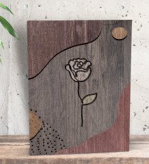 BK Gift Rose Tasarımlı Dekoratif Mini Kanvas Tablo 15x20cm-1