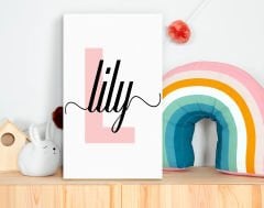 BK Gift Çocuklara Özel İsimli Bebek Odası Kanvas Tablo 30x50cm, Bebek Odası Dekoru, Bebek Hediyesi, Ev Dekorasyonu-3