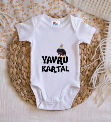 BK Kids Yavru Kartal Tasarımlı Beyaz Bebek Body Zıbın-1