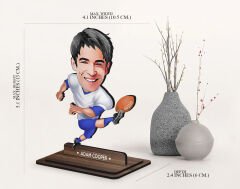 BK Gift Kişiye Özel Erkek Amerikan Futbolcusu Karikatürlü Ahşap Biblo-10 , Arkadaşa Hediye , Sevgiliye Hediye, Kişiye Özel Biblolar